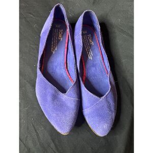 TOMS Women's Purple‎ Julie Ballet Flat Suede Leather Size 6 slip on